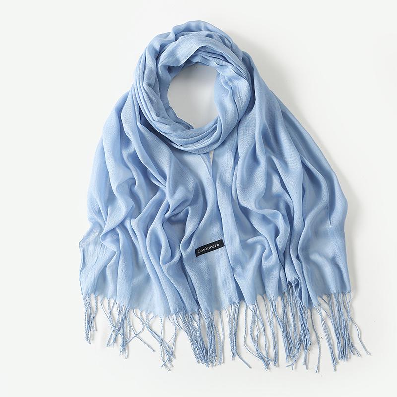 Annual Meeting Cashmere Feel Scarf: Lightweight 100g Solid Color Gift for Men & Women - Autumn/Winter Warm Shawl