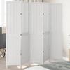 5 Piece Room Divider White Solid Paulownia Wood