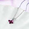 AOBOCO Sterling Silver Chase Butterfly Pendant Necklace with Austrian Crystal Decoration - A Wonderful Anniversary or Birthday Butterfly Jewelry Gift