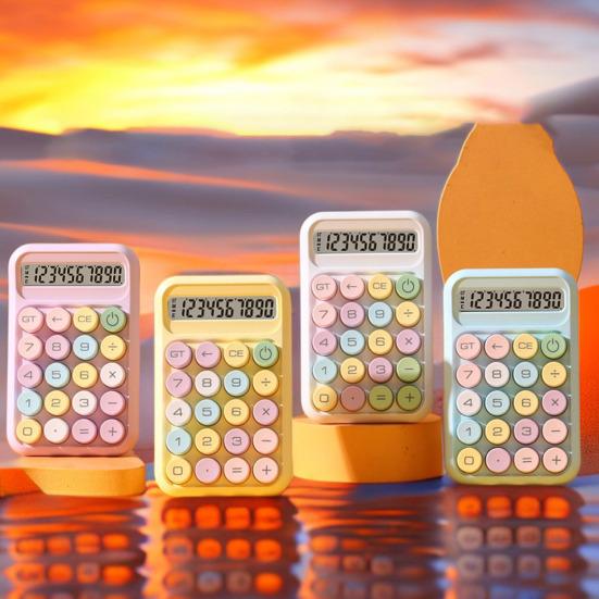 Mechanical Calculator Retro Typewriter Style 10-Digit Calculator with Large LCD Display for School Office