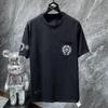 8555 CHROME HEARTS 2025 Sommer Neue Hochwertige Baumwolle Rundhals Lose Große Größe männer und frauen T-shirt Paar t-shirt