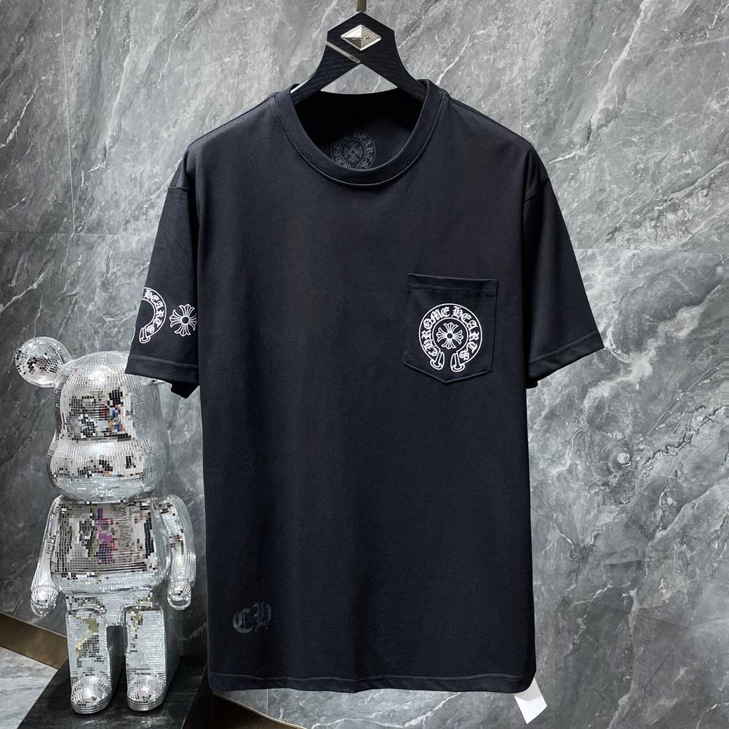 8555 CHROME HEARTS 2025 Sommer Neue Hochwertige Baumwolle Rundhals Lose Große Größe männer und frauen T-shirt Paar t-shirt
