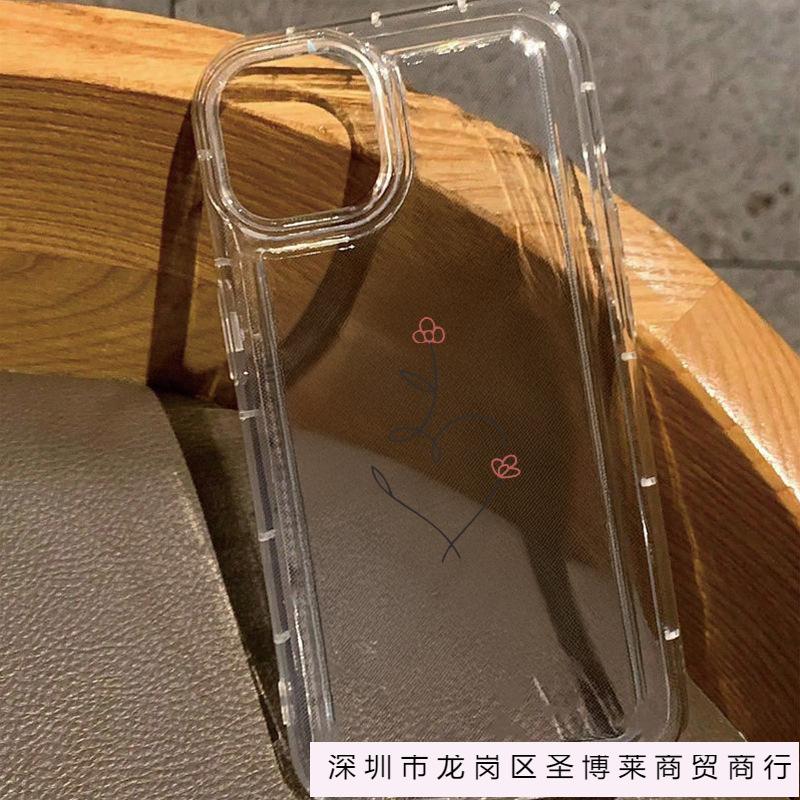 Simple love flower branch for iPhone11/12/13/14/15promax Apple 16PROMAX mobile phone case