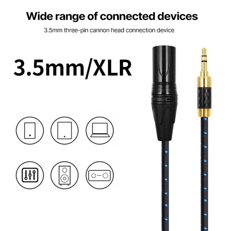 Reliable 3.5mm to XL Wire with Reinforced PVC Braiding Advanced Patches Cable Clear & Smooth Sound for Music Playbacks