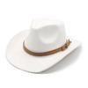 New European and American woolen hat suede men's and women's couple hat woolen western cowboy top hat
