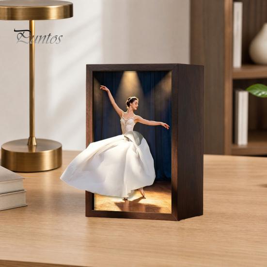 Schreibtisch-Taschentuchbox-Abdeckung Nussbaumholz-Box, mit künstlerischem Ballettänzer-Rock-Design, Nachttisch-Organizer Mehrzweck-Papiertuchhalter für Zuhause