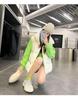 Women's Spring/Fall 2025 Korean Loose Fit Cotton Vest with Stand-Up Collar and Shoulder Pads