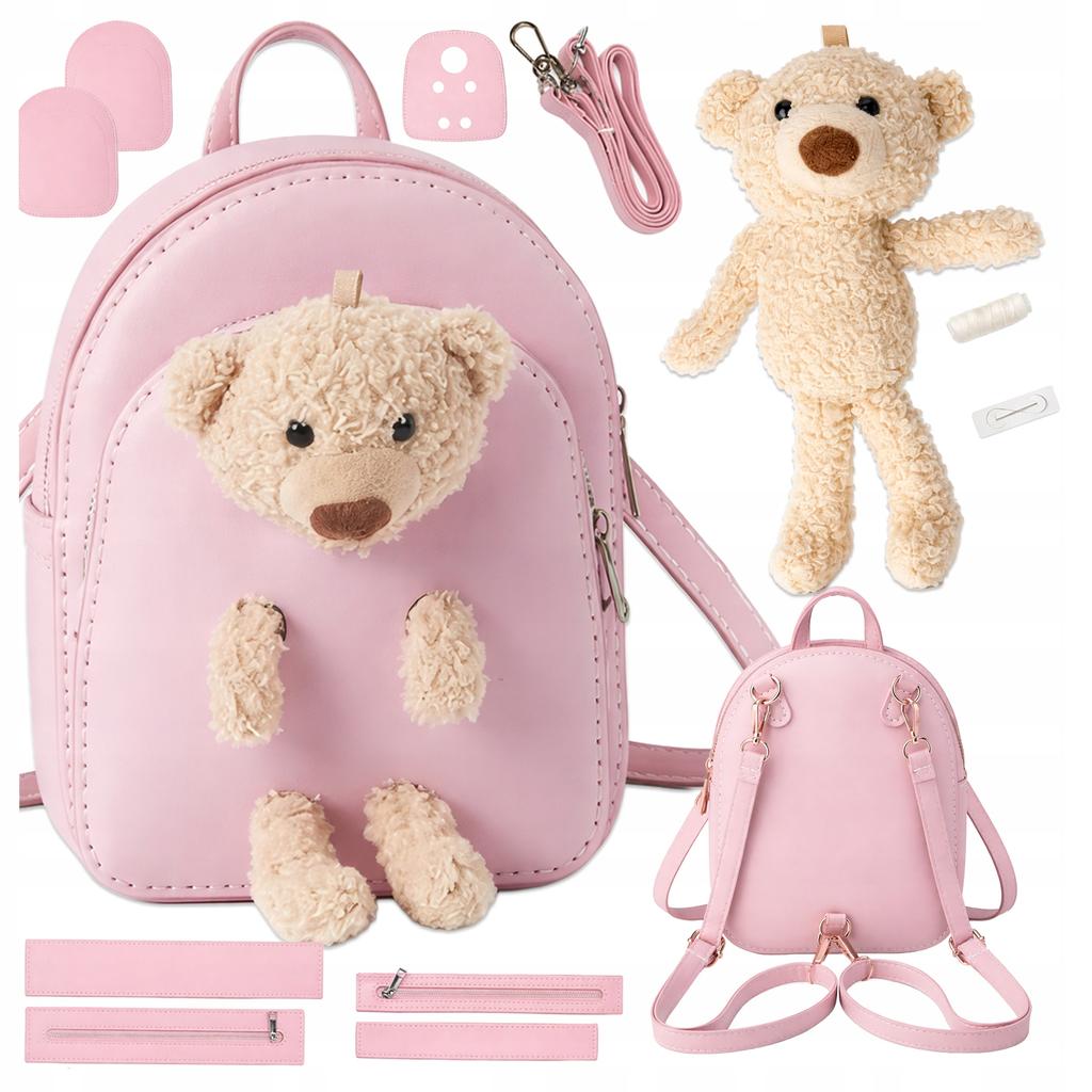 [PACZA] DIY Creative Backpack for Self-sewing with a Teddy Bear, 19 Pieces, Z3360