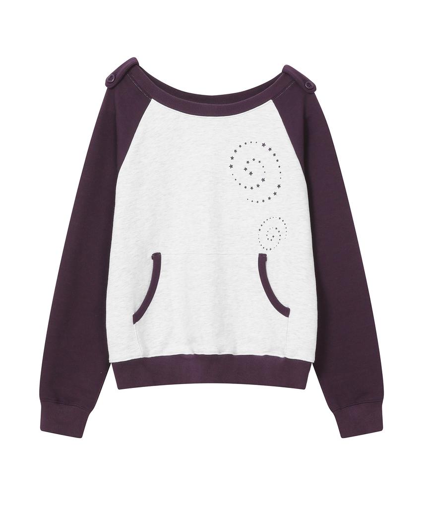 BAUF Boat Neck Pocket Sweatshirt [Purple]