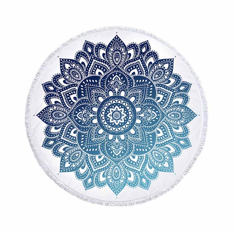 Telo Mare Rotondo Bohemien Microfibra Assorbente Sport Spiaggia Mare Tappetino Yoga Con Frange Grande Asciugamano da Bagno Teli da Stendere 150 cm