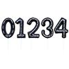 Line Numbers 0-9 Candles Birthday Party Scene Decoration Arrangement Black Printed White Striped Number Candles