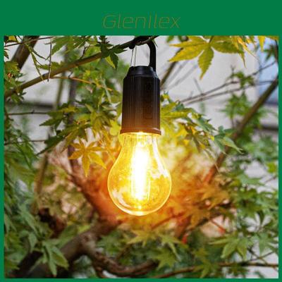 Outdoor Solar Lantern With Led Bulb For Camping Hiking And Garden Decoration