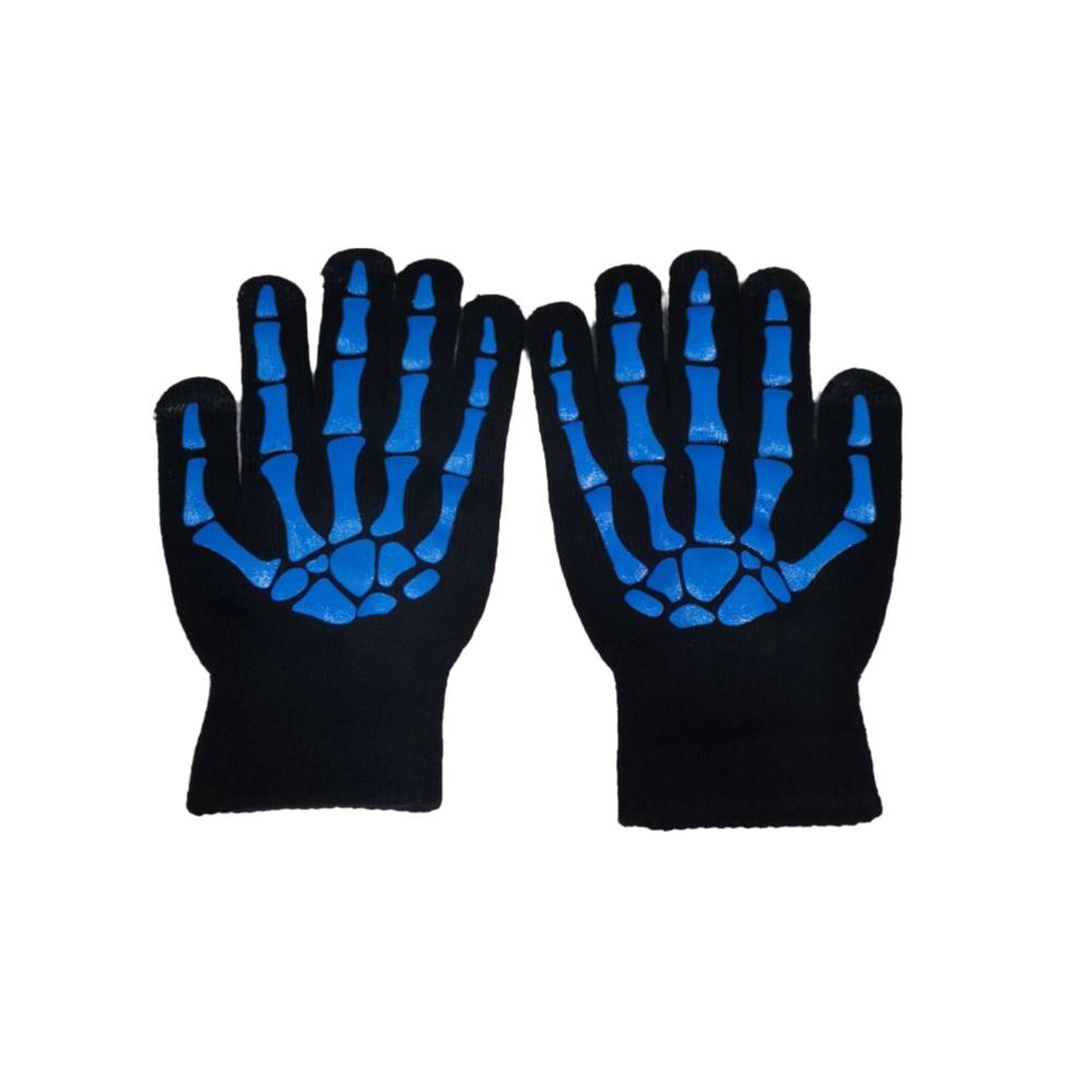 Full Finger Luminous Skeleton Claw Gloves Thicken Skeleton Goth Mittens  Outdoor