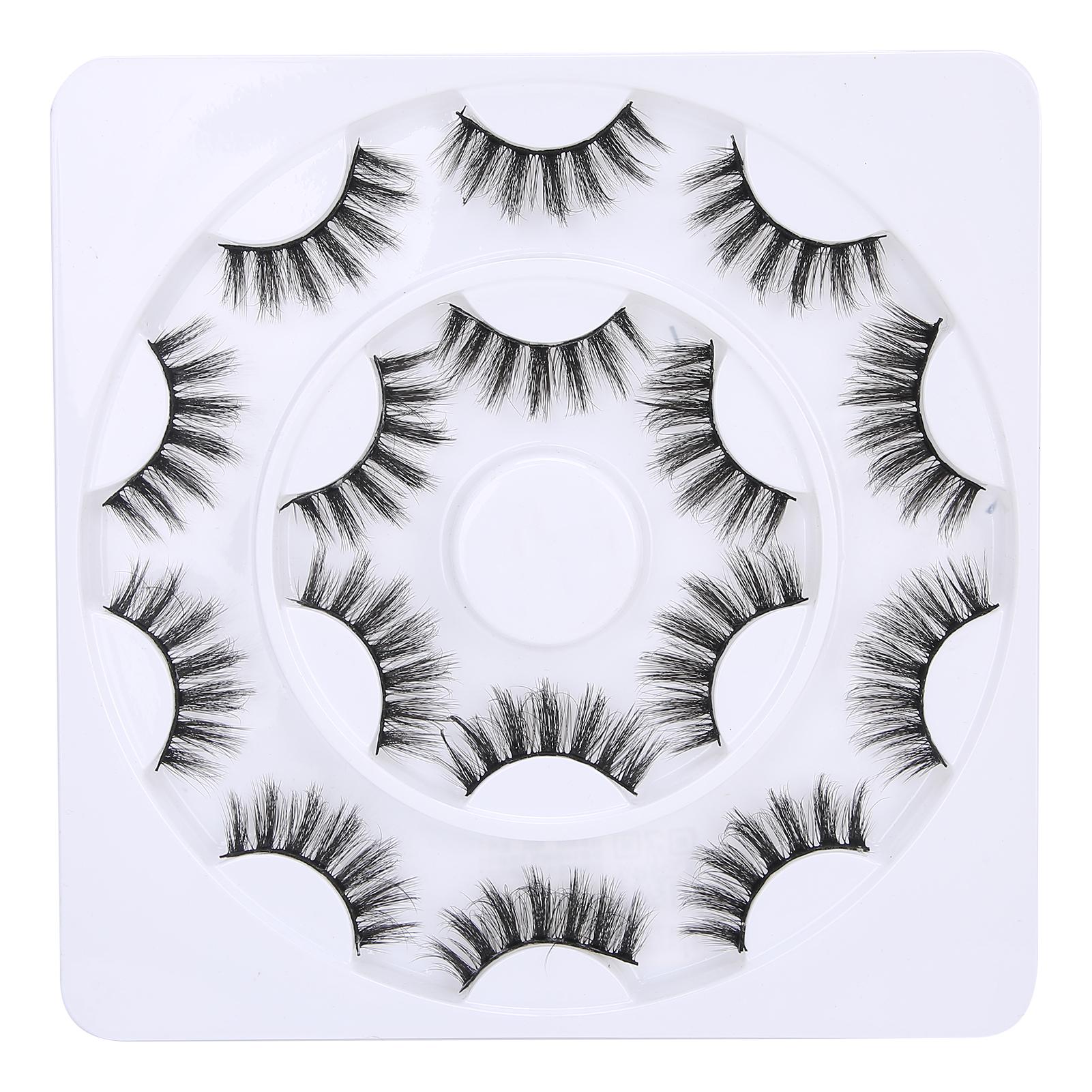 8 Pairs Three Dimensional False Eyelashes Long Thick Curly False Lashes Eye Makeup Tool D21