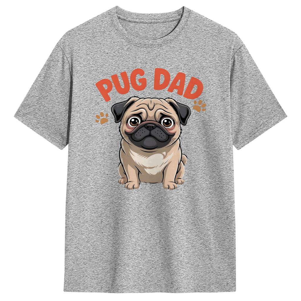 Fathers Day Tshirt Summer Pug Dad Hipster T Shirts Unisex 100 Cotton O Neck 4xl 5xl 6xl Top Tees Shortsleeved Y2k Fun Tops