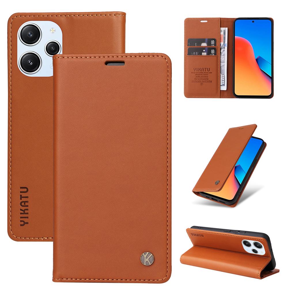 YIKATU YK-001 For Xiaomi Redmi 12 4G/5G (Global)/Poco M6 Pro 5G Leather Case Wallet Phone Cover