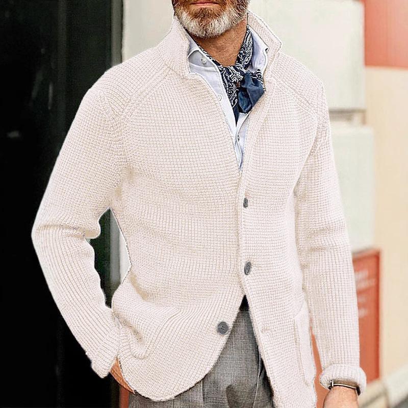 Spring and Autumn Fashion New Arrival Men's Casual Long Sleeve Solid Color Knit Jacket