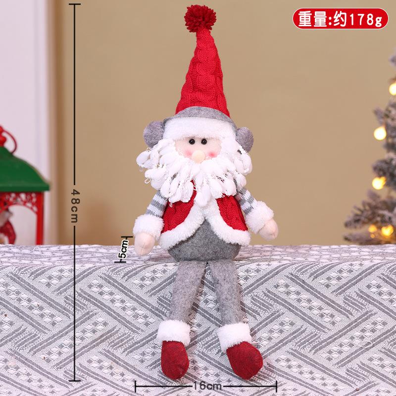 New Christmas Doll Decorations Christmas Knitted Long-legged Sitting Doll Old Man Snowman Elk Tabletop Ornament