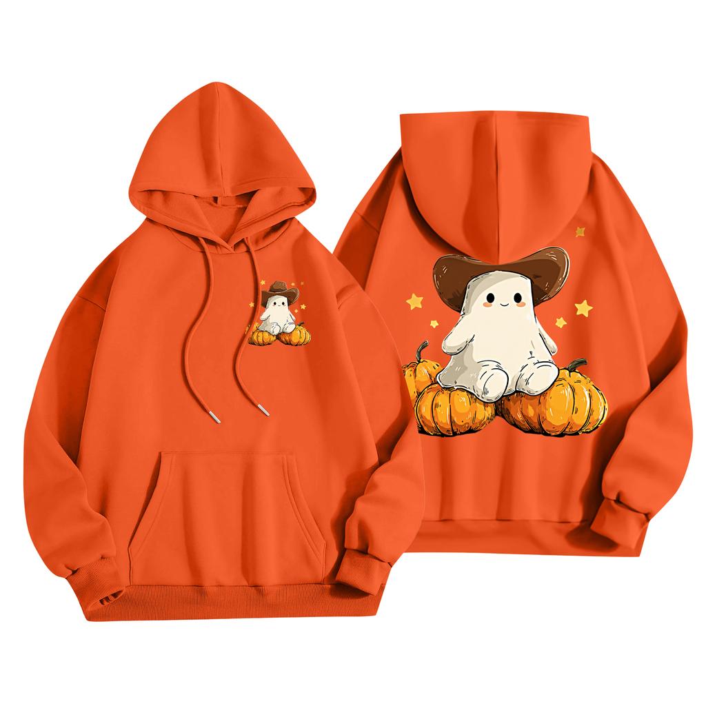 Children's Casual Fashion Halloween Print Long-Sleeved Hooded Sweatshirt