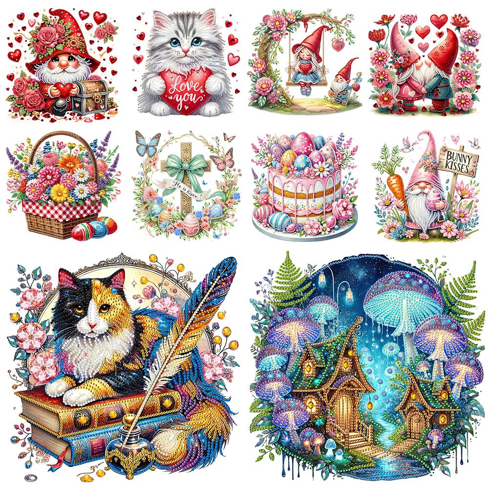 2025 New Easter Home Decor 30x30cm 5D DIY Partial Special Shaped Drill Diamond Painting Kit Handmade Air Craft Sets for Family