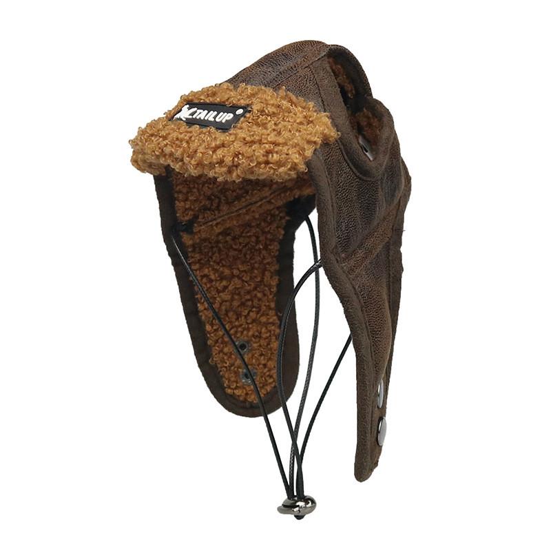 

Товары для питомцев Осень и зима Новая шапка-авиатор для питомца собаки Ретро модная теплая шапка S темно-коричневого