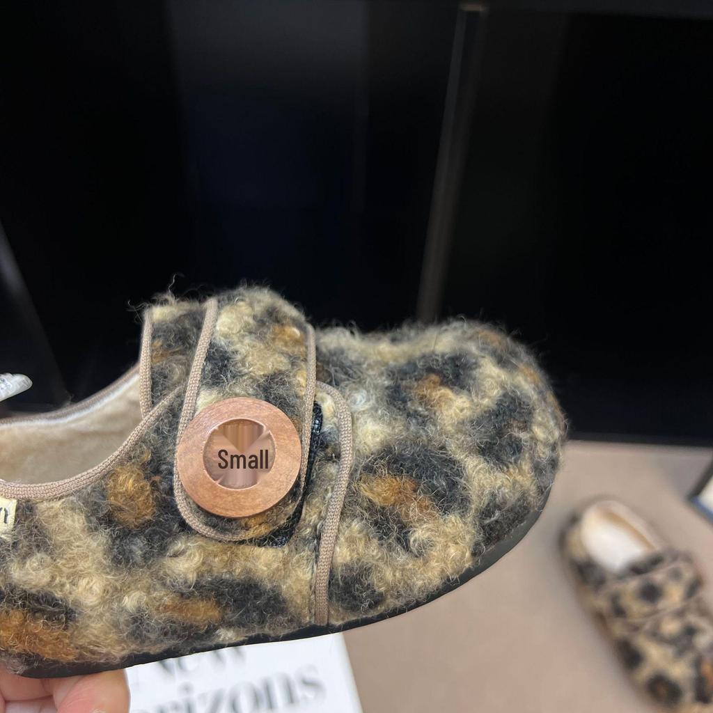 Mocassins chauds rétro en fourrure pour femmes: Chaussures d'extérieur en coton peluche à semelle souple Hiver 2025