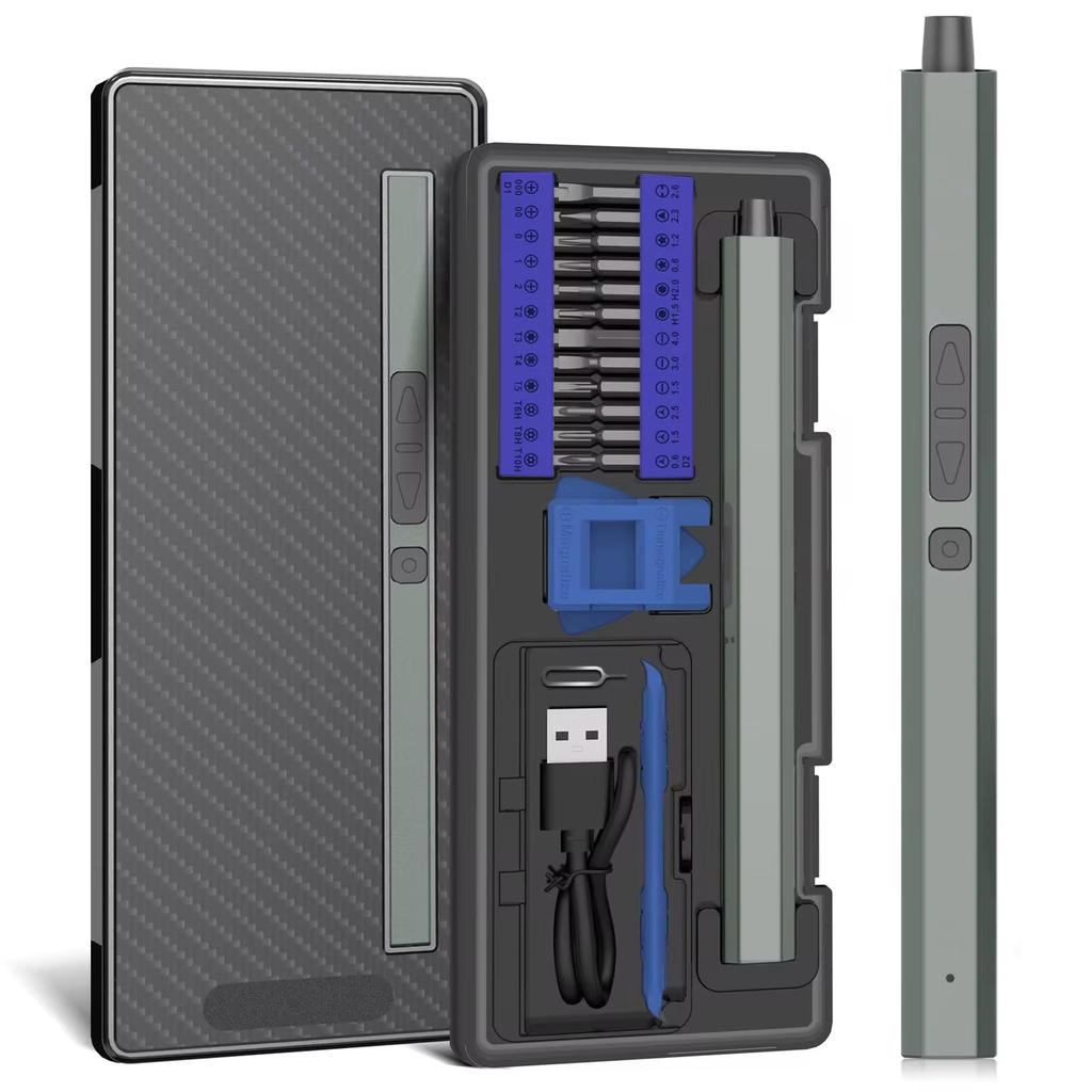 Mini Electric Screwdriver 30 In 1 Small Electric Screwdriver Kit with LED Lights Precision Cordless Repair Tool for Phone Camera