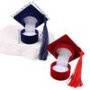 Velvet-Lined Graduation Cap Jewelry Box Phd Cap-Shaped Graduation Ring Box  Presentation Box