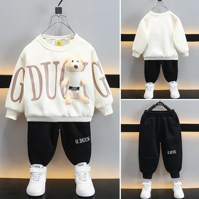 Boys' Cartoon Sweatshirt & Pants Set: Trendy Autumn/Spring Fashion 2025