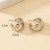New Gold Color Round Chunky Earrings for Women Lightweight Smooth Metal Open Thick Hoops Fashion Trendy Jewelry 2024