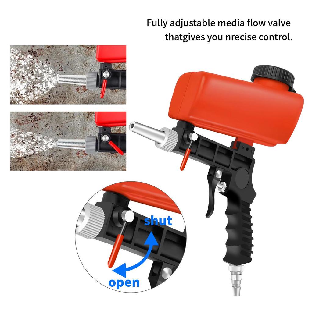 Portable DIY Gravity Feed Sandblaster Kit for Rust Prevention and Removal