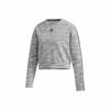 Short Crewneck Pullover Sports Sweatshirt for Women, Light Gray