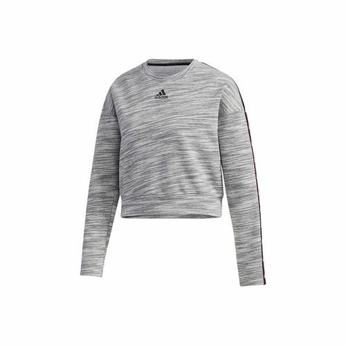 adidas Short Crewneck Pullover Sports Sweatshirt for Women, Light Gray S светло-серый