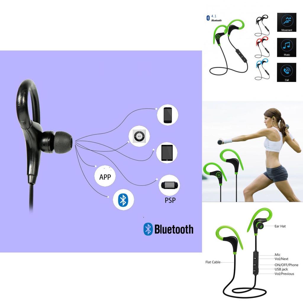 Universal Bluetooth 41 Wireless Stereo Earphone Earbuds Sport Headphone Headset