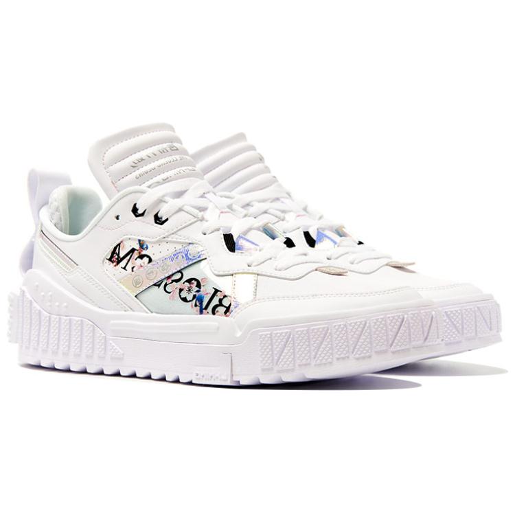 New LiNing 001 Unblock Cushioning Anti Slip And Wear Resistant Low Top Skateboard Shoes Men's White AGCR345-1