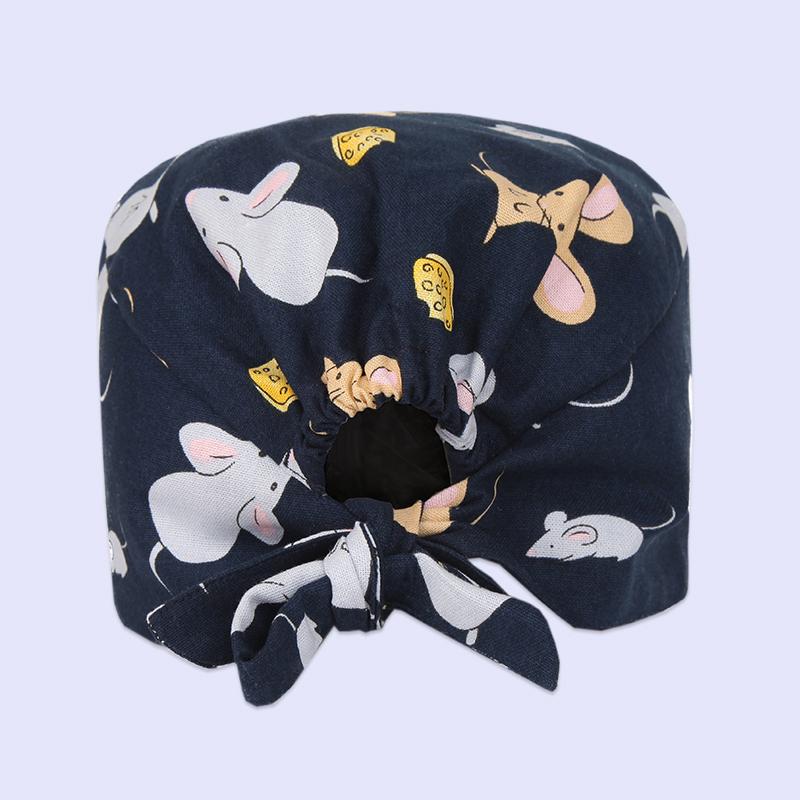Surgical Scrub Caps Adjustable Beauty Agency Pharmacy Aesthetic Cap Veterinarian Working Pet Hospital Printed Scrub Hat Nurses