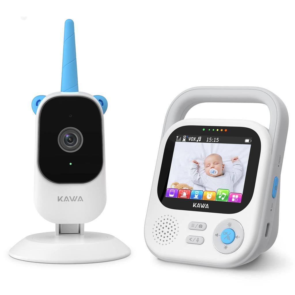 Babymonitor KAWA overvåkingskamera 2023 nyeste design tommer HD 2K piksler 5050mAh batteri Babykamera lydkommunikasjon Nattsynsfunksjon