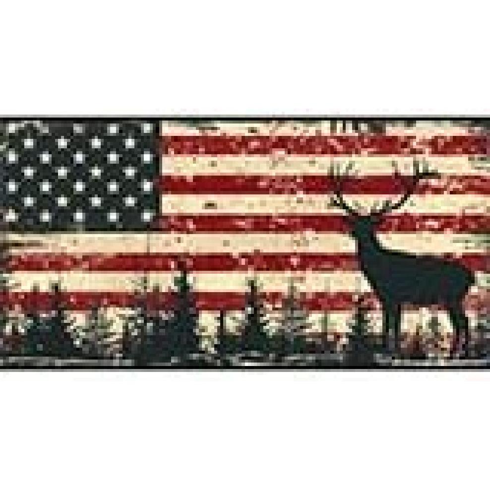 American Flag Deer Car Windshield Sun Shield, 59" L X 31.5" W, UV Protection, Foldable, Sedan & SUV Compatible