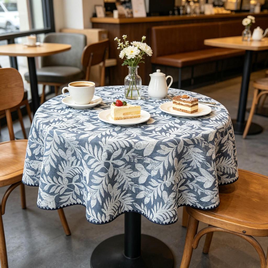 Kitchen Dining Table Living Room Home Decoration Small Size Reusable Cotton Round Tablecloth