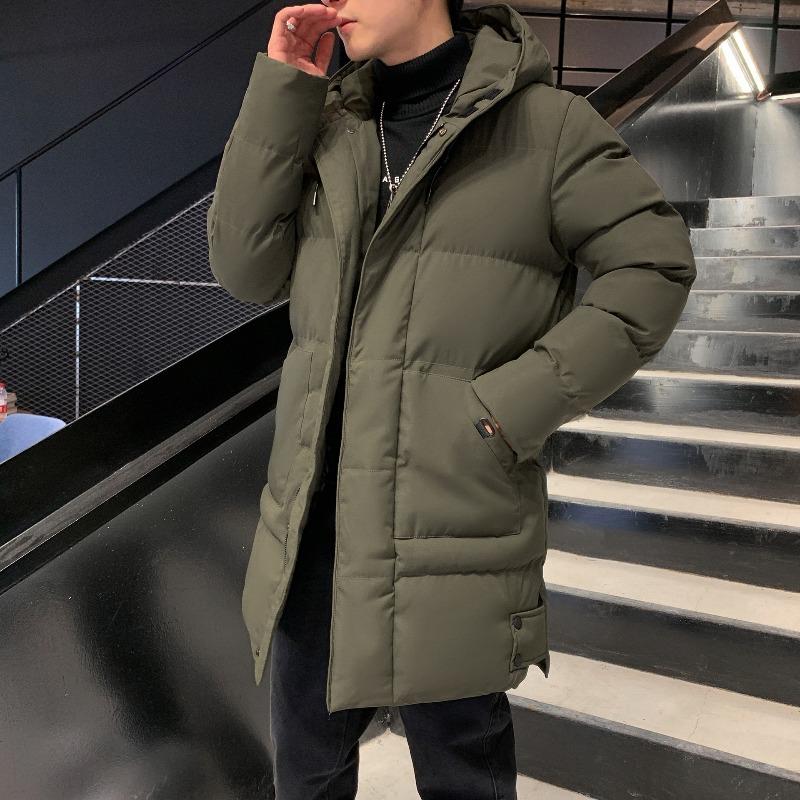 - Large Size Long Cotton-padded Clothes, Men's Loose Hooded Cotton-padded Jackets, Warm Coats, Thickened Down Cotton-padded Jackets, Cold-proof.