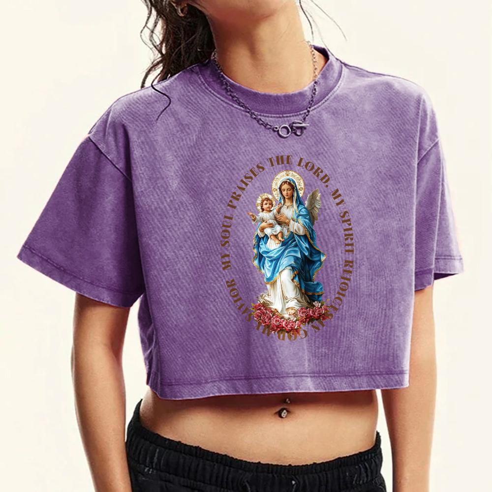 

Classical Goddess Statue Printed T-Shirt Women Washed Fashion O-Neck Crop Top Street Shirts Cotton Casual Clothing XL