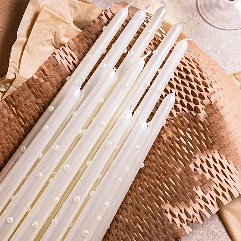 2PC DIY Pearl Pearlescent Candles Smokeless Candles Party Decoration Pearlescent Color Elegant 18/25/30cm