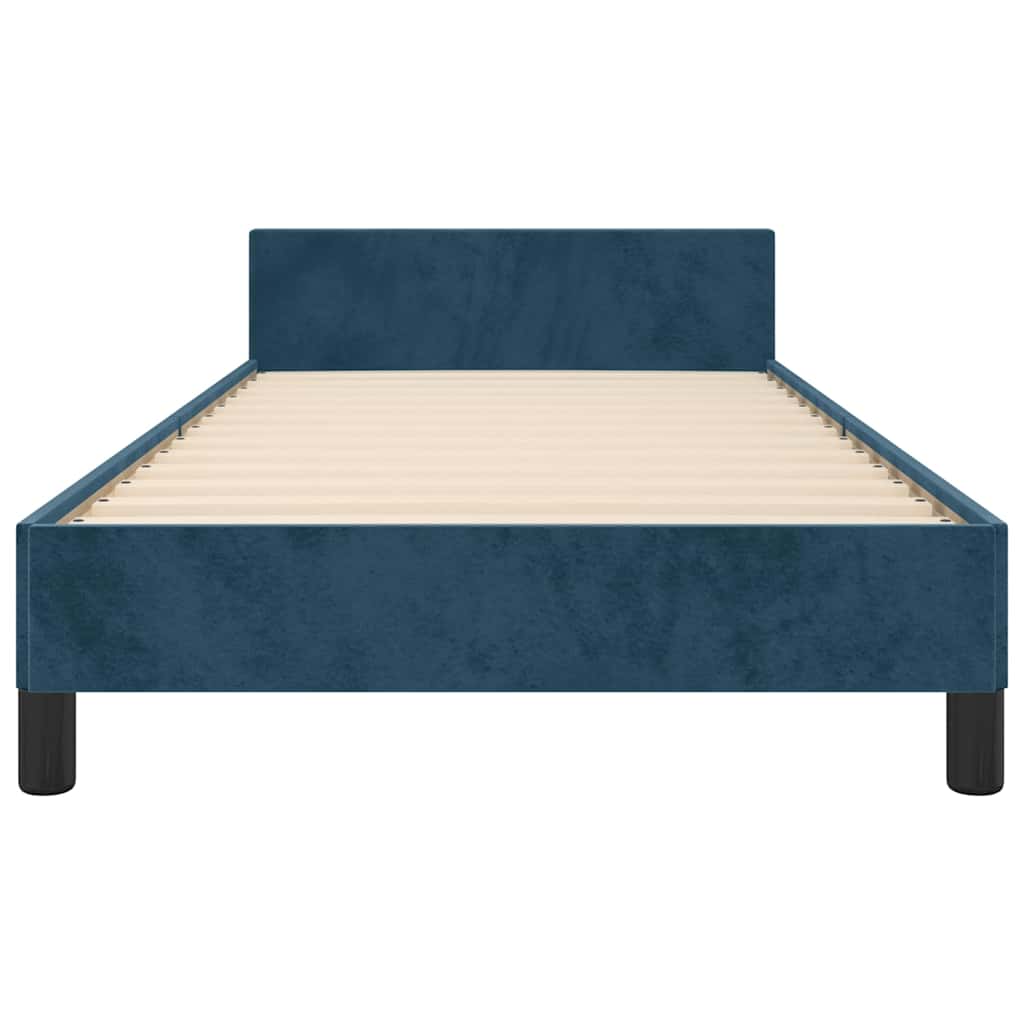 Bed Frame without Mattress Dark Blue 90x200 cm Velvet