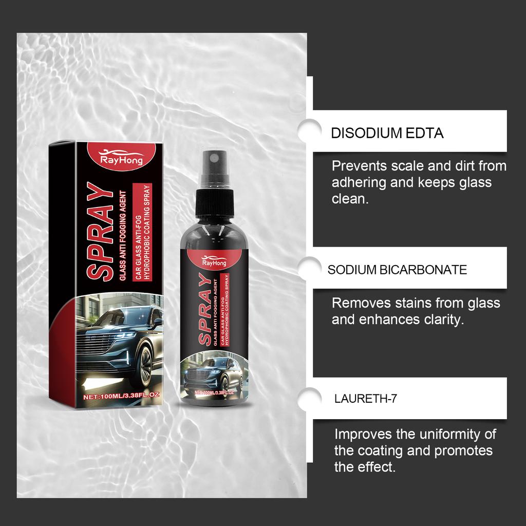 Car Glass Coating Spray Auto Windshield Water Repellent Coating Agent Rainproof Waterproof Spray Car Detailing Polish Kit 100ML