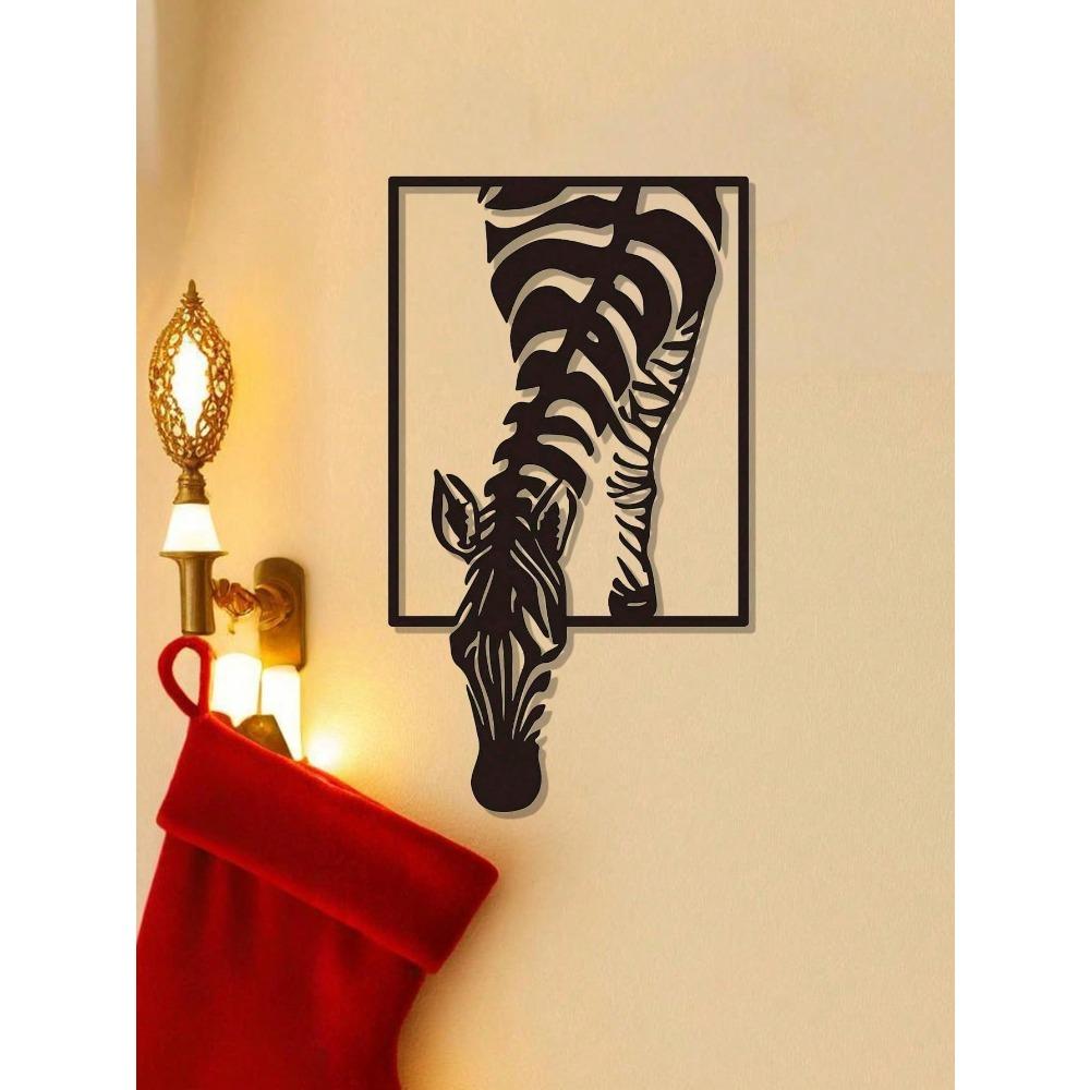 Zebra Metal Wall Art Black White Sculpture Modern Home Decor Farmhouse Living Room Office Wedding Gift