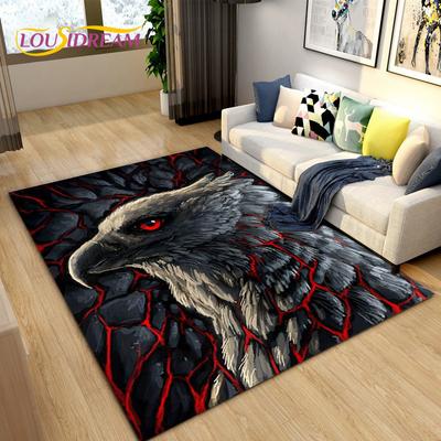 Alfombra grande con estampado 3D de la serie Eagle Hawk, para sala de estar, dormitorio, sofá, felpudo decorativo, alfombra antideslizante para niños