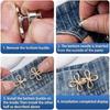 1-4 PZ Bottoni a Vita a Forma di Quadrifoglio Chiusura Regolabile Bottoni in Metallo-Stringitrici per Jeans Larghi Istantaneo Senza Cuciture per Pantaloni in Jeans