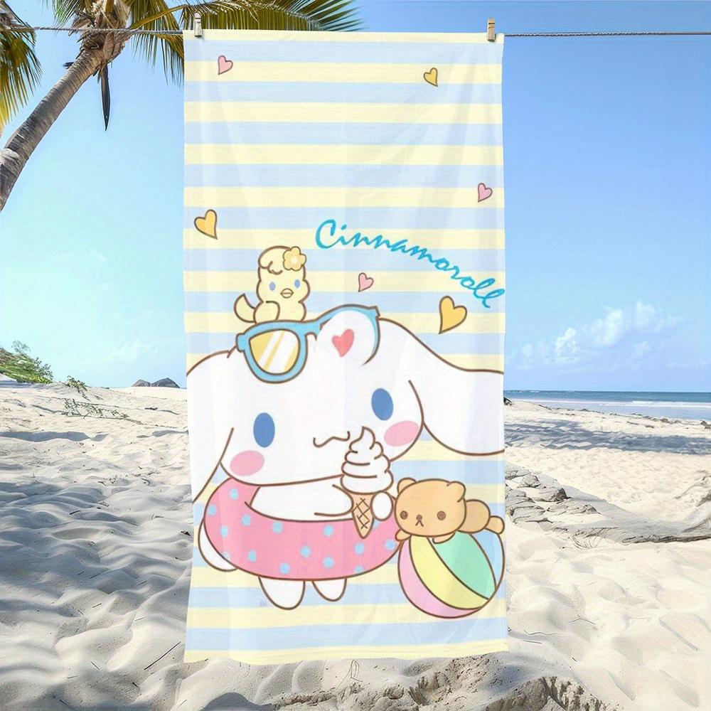 

1pc Sanrio Cinnamoroll Beach Towel Polyester - Lightweight Quick Dry Soft Swimming Travel Towel, Unisex for Camping Surfing Beac W40*H60(CM)