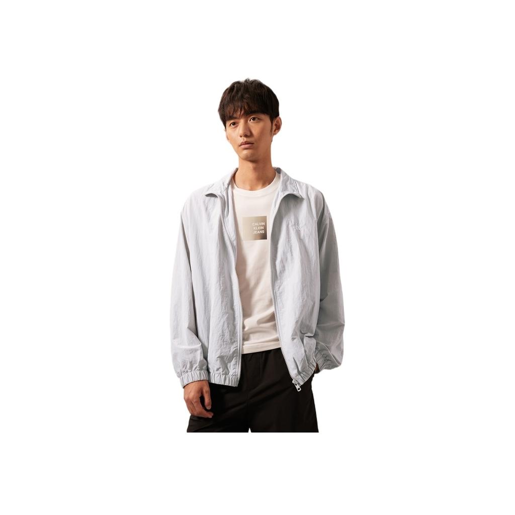 Calvin Klein Solid Color Zip-Up Stand Collar Casual Jacket Unisex Outerwear J400284-P01