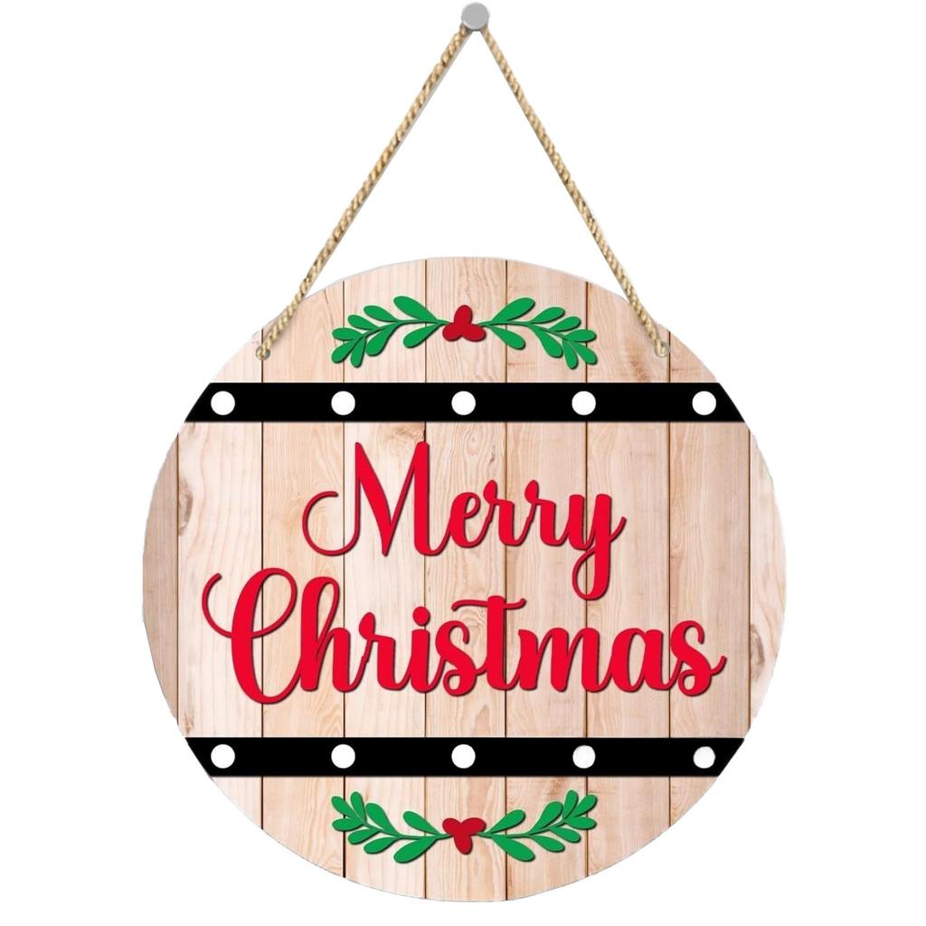 Christmas Cartoon House Number, Merry Christmas, Front Door Hook Decoration Style, Wooden Hanging Door